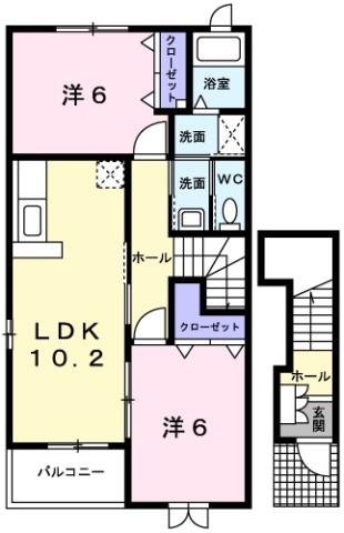 グレイスフル Bの間取り