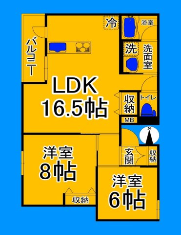 大阪市住吉区帝塚山東のマンションの間取り