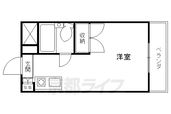 京都市中京区壬生梛ノ宮町のマンションの間取り