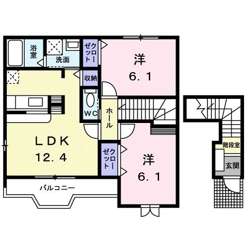 クレスト　ケイＡの間取り