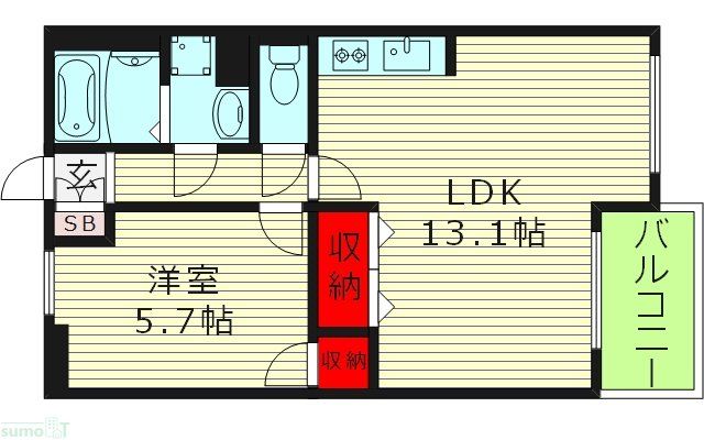 ウィンズコート高井田の間取り