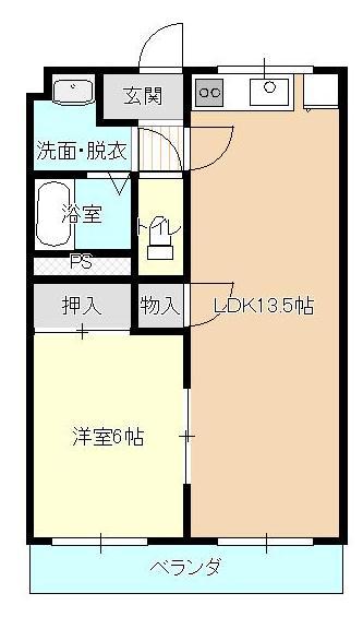 山形市北山形のアパートの間取り