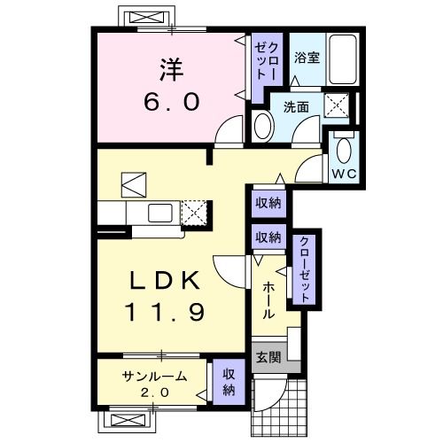 【上越市藤巻のアパートの間取り】