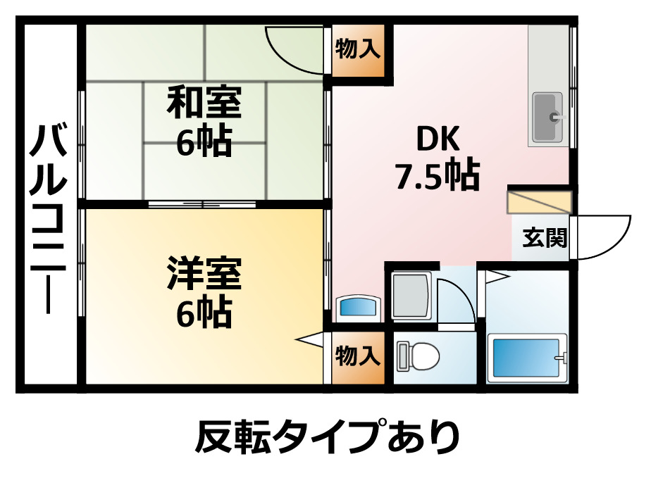 グランディール小林Ｂ棟の間取り