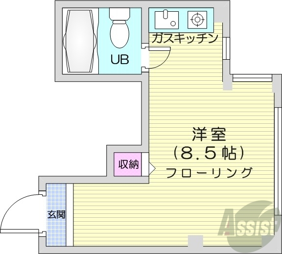 札幌市中央区北五条西のマンションの間取り