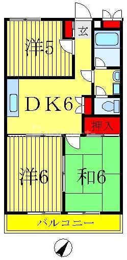 松戸市稔台のマンションの間取り