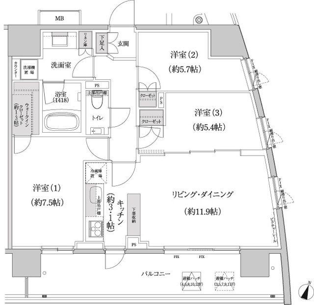 【パークハビオ渋谷本町レジデンスの間取り】