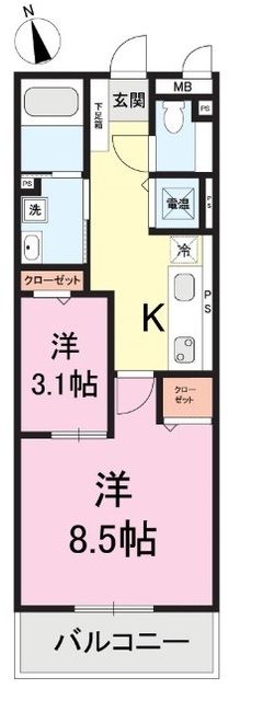 三条市新光町のマンションの間取り