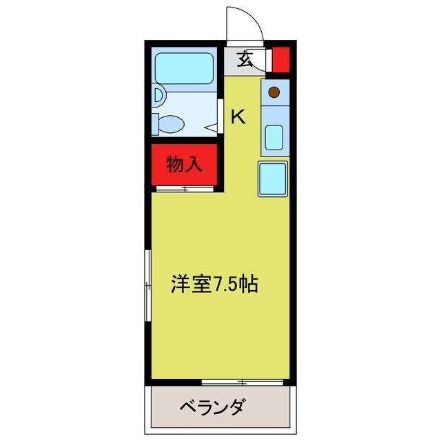 坂戸市関間のアパートの間取り