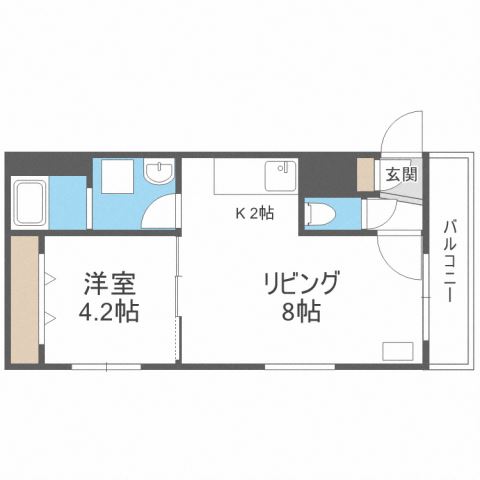 札幌市北区北三十七条西のマンションの間取り