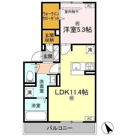 高松市松島町のアパートの間取り