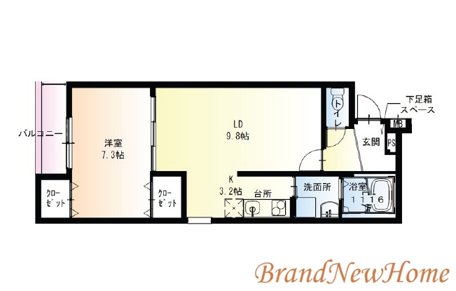 【堺市西区浜寺石津町中のアパートの間取り】