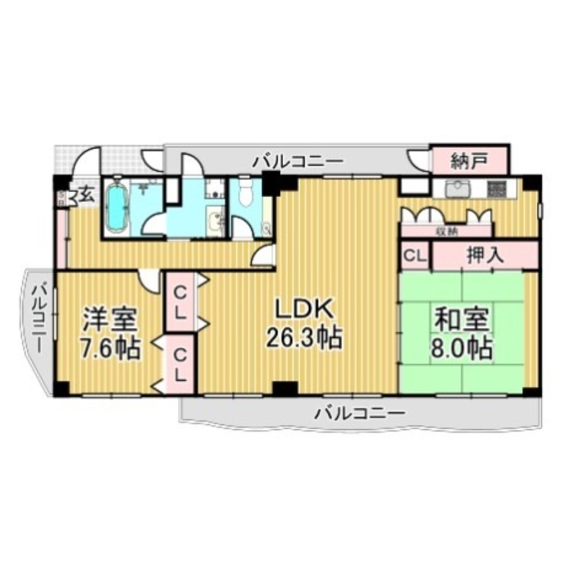 大野城市白木原のマンションの間取り