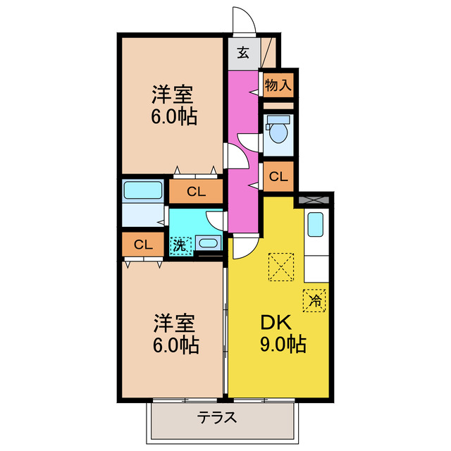 長崎市戸石町のアパートの間取り