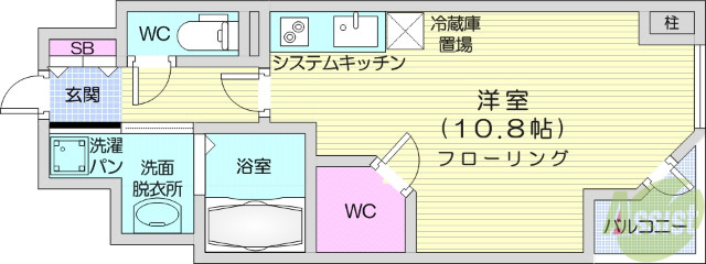 仙台市青葉区国分町のマンションの間取り