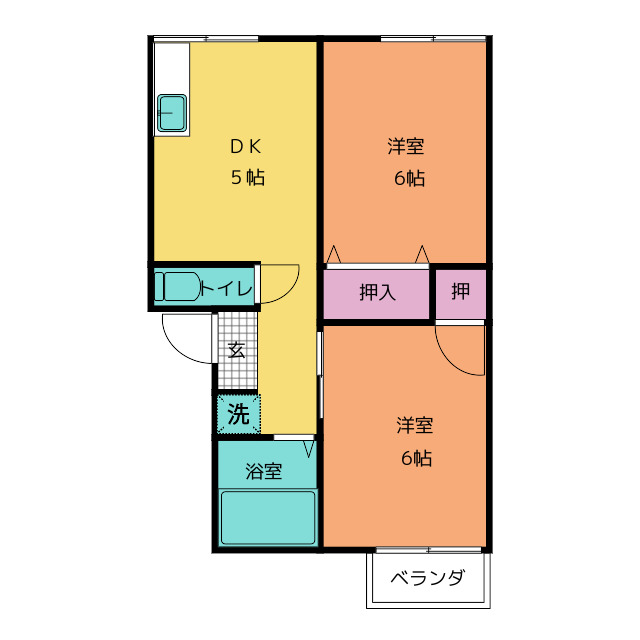 プレジール三日市　Ｂ棟の間取り