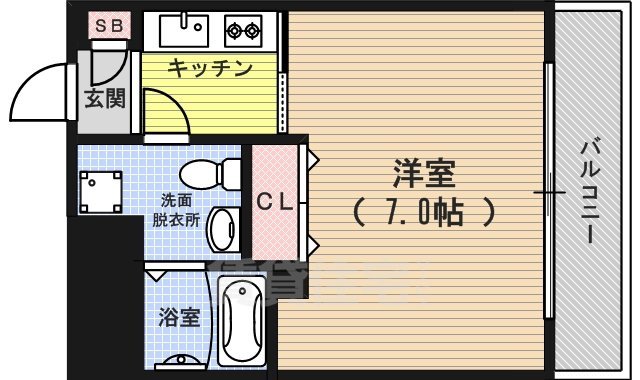 京都市下京区扇酒屋町のマンションの間取り