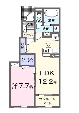 碧南市荒子町のアパートの間取り