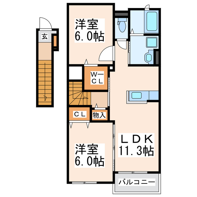 宇土市境目町のアパートの間取り