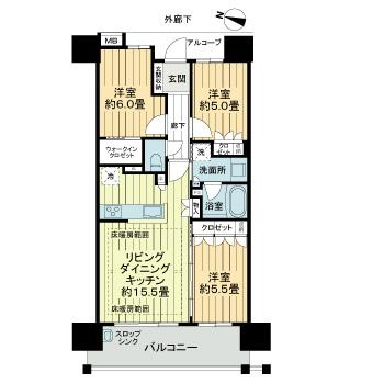 【ライオンズ比治山本町の間取り】