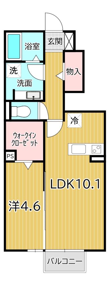 中間市中央のアパートの間取り