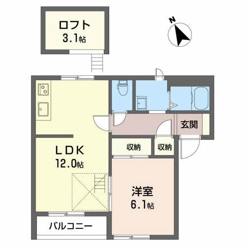 鳥羽市幸丘のアパートの間取り