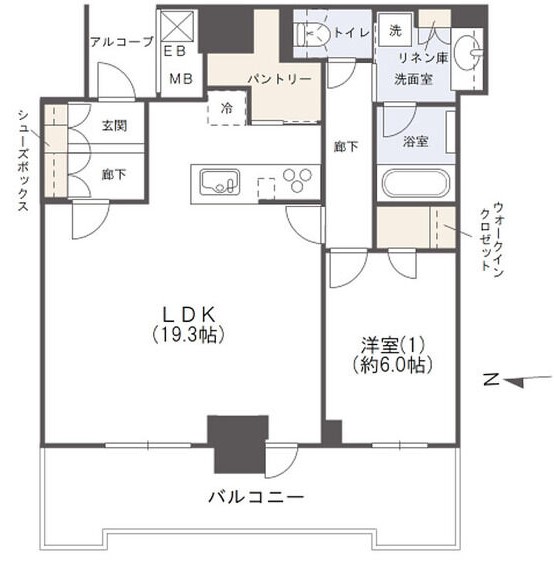 シエリアタワー大阪堀江の間取り