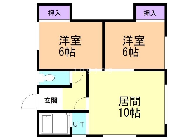 釧路市柏木町のアパートの間取り