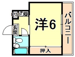 伊丹市東有岡のマンションの間取り