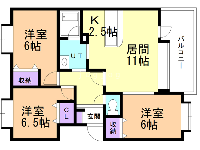 札幌市厚別区厚別東四条のマンションの間取り