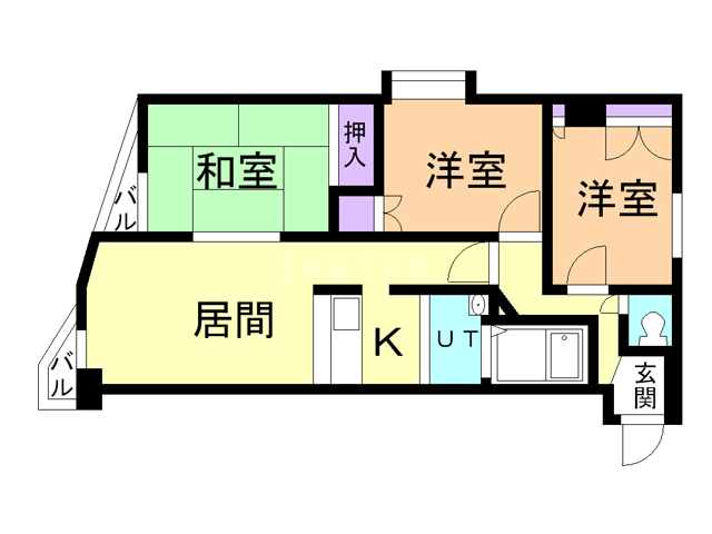 札幌市白石区菊水一条のマンションの間取り