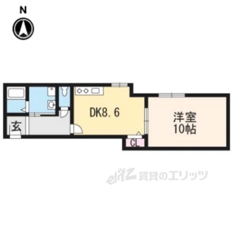 京都市右京区鳴滝音戸山町のマンションの間取り