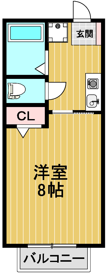 ワンルームＳ３の間取り