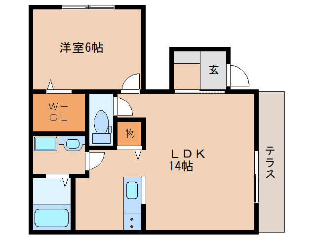 相楽郡精華町光台のアパートの間取り