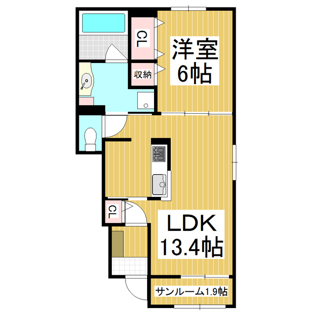 大町市大町のアパートの間取り