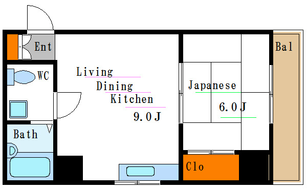 江東区木場のマンションの間取り