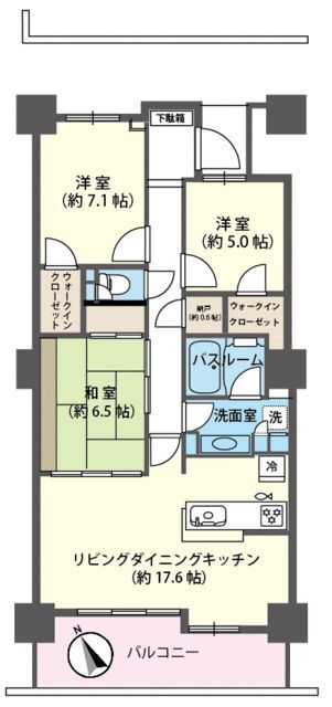 コットンハーバータワーズ　シーウエストの間取り