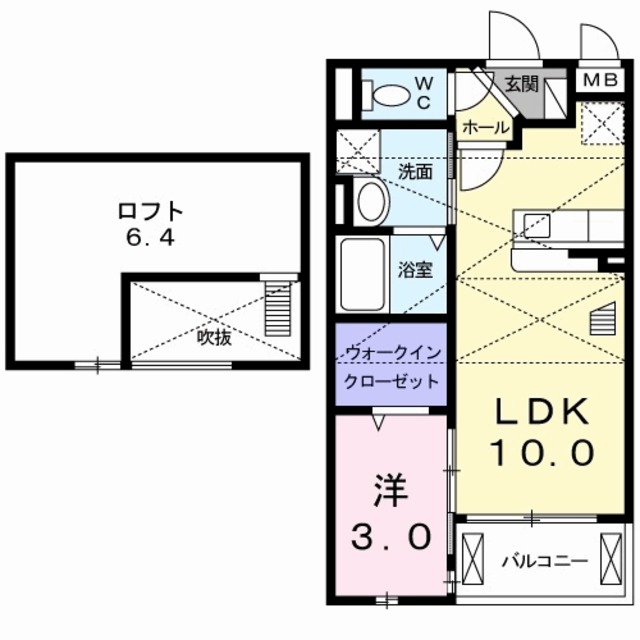 箕面市坊島のアパートの間取り