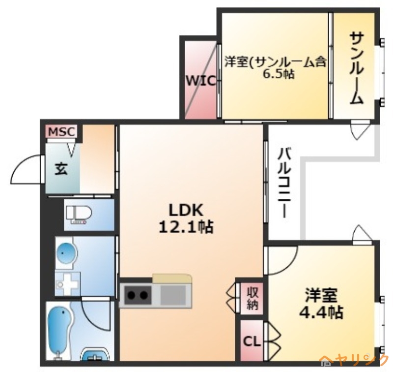 名古屋市中村区剣町のマンションの間取り