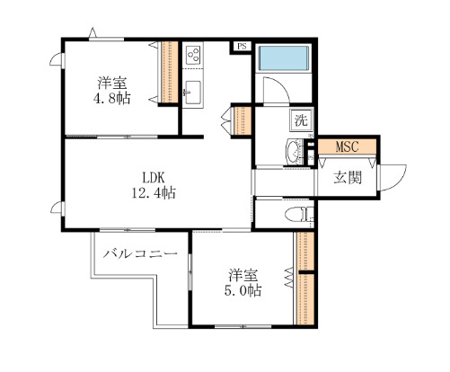 （仮称）三郷市早稲田２丁目メゾンの間取り