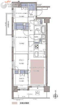 横浜市神奈川区青木町のマンションの間取り