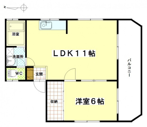 広島市東区戸坂出江のマンションの間取り