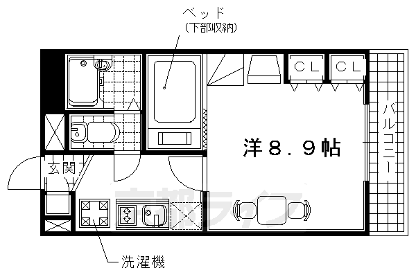 城陽市富野のアパートの間取り