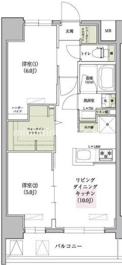 【大阪市北区天神橋のマンションの間取り】