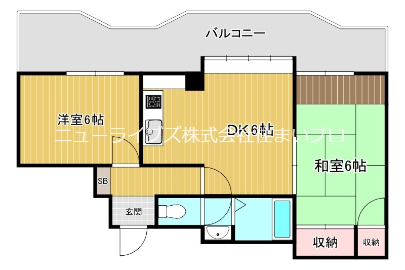 寝屋川市香里南之町のマンションの間取り