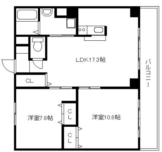 京都市下京区五坊大宮町のマンションの間取り