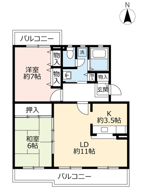 ＵＲコンフォールかぶと台の間取り