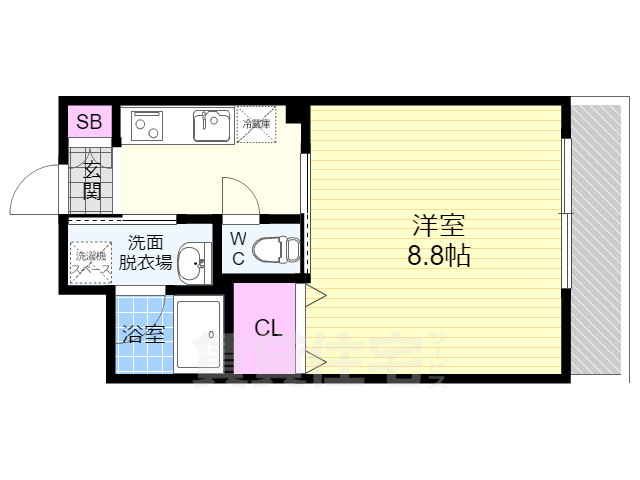 京都市伏見区深草綿森町のマンションの間取り