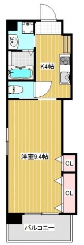 広島市中区上幟町のマンションの間取り