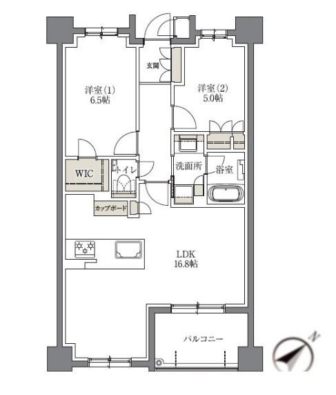 名古屋市瑞穂区田辺通のマンションの間取り